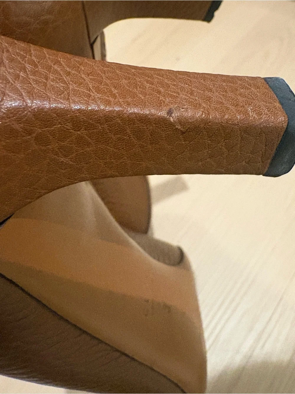 Gucci Tan Leather Heels with Gold Buckle Detail